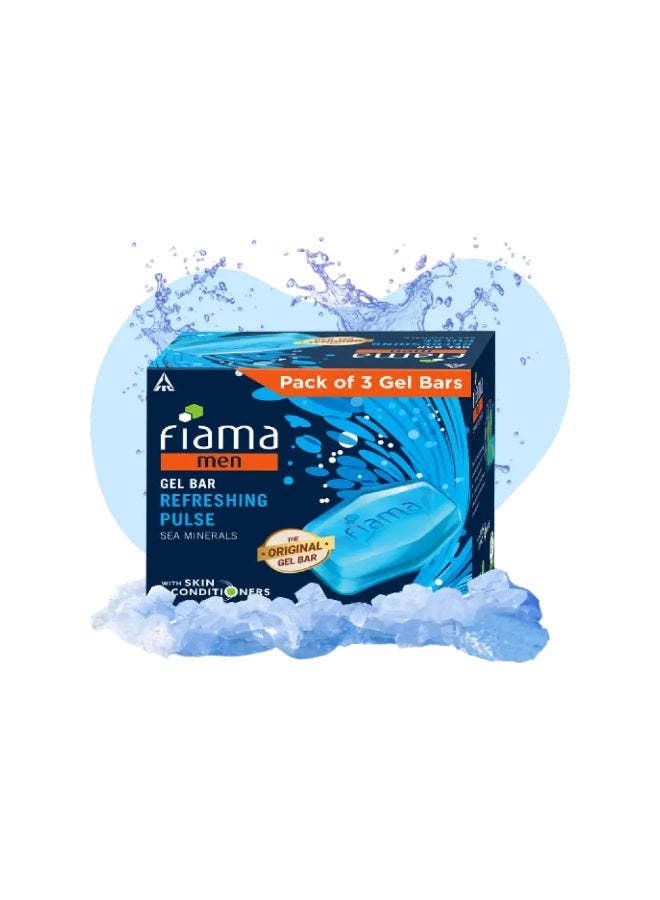 Fiama Men Refreshing Pulse Gel Bar, With Sea Minerals & Skin Conditioners - 125g - Image 2